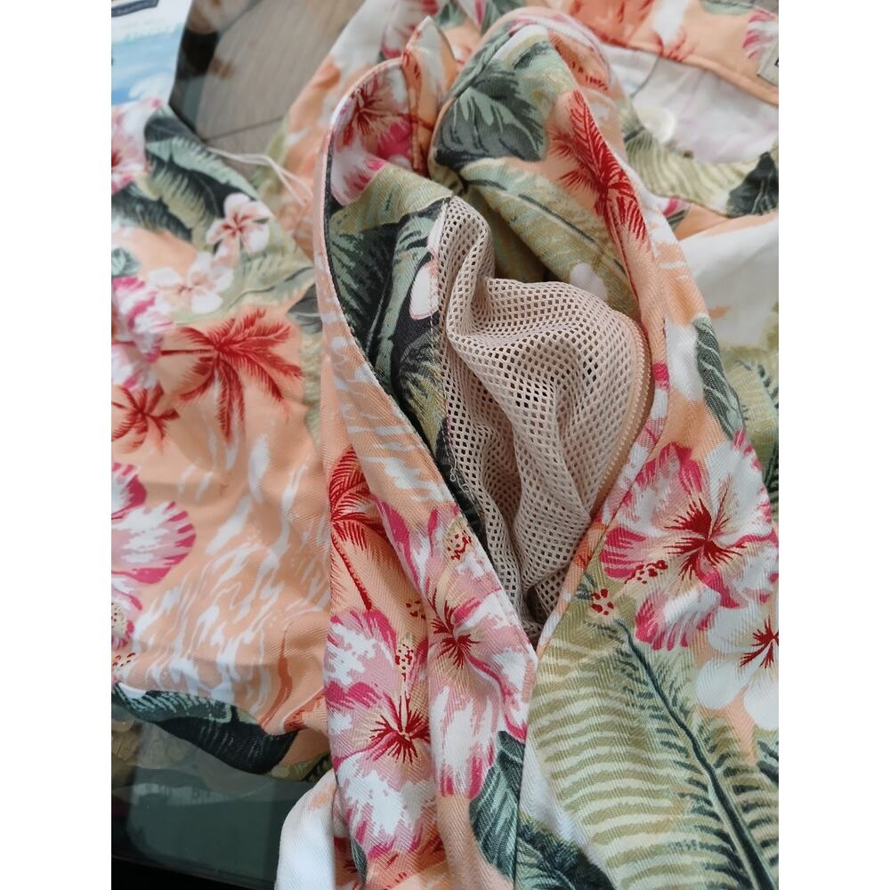 Exofficio South Pacific Capri pants Apricot Tropical Hibiscus 10 Coastal Travel - Picture 12 of 12